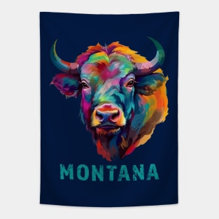 Montana American Bison Lover Buffalo for Men Women Souvenir Tapestry