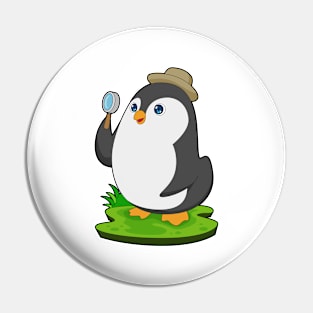 Penguin Detective Magnifying glass Pin