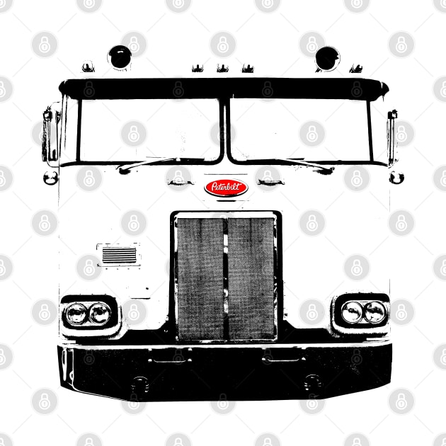 Cabover Pete classic 1980s American truck monoblock black by soitwouldseem