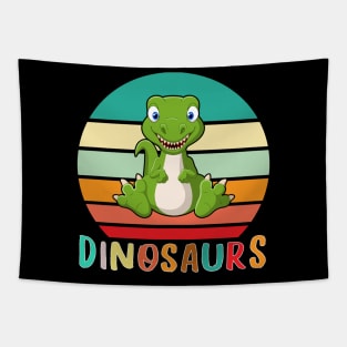 Vintage Retro Dinosaurs Tapestry