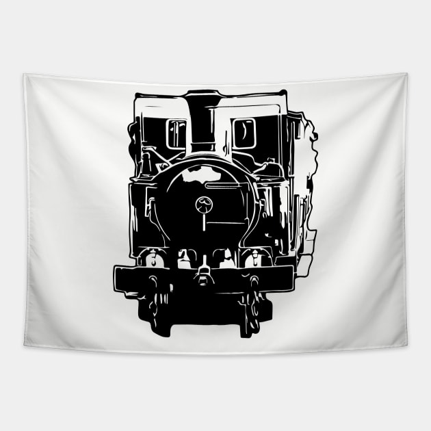 Isle of Man Steam Train and Carriages Tapestry by tribbledesign