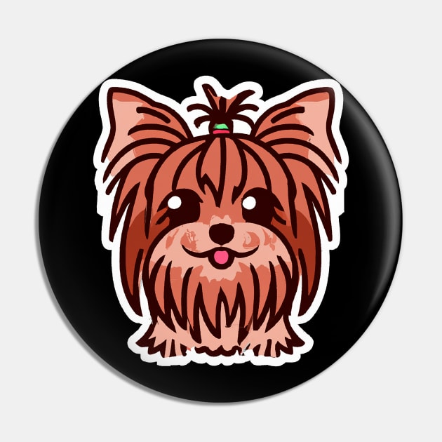 Cute Yorkshire Terrier Dog Lover Yorkie Retro Pin by BetterManufaktur