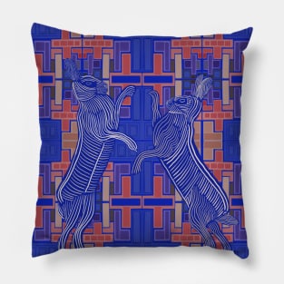 Two Boxing Hares Pillow