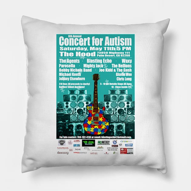 6th Annual Concert for Autism flyer tshirt 2013 Pillow by ConcertforAutism