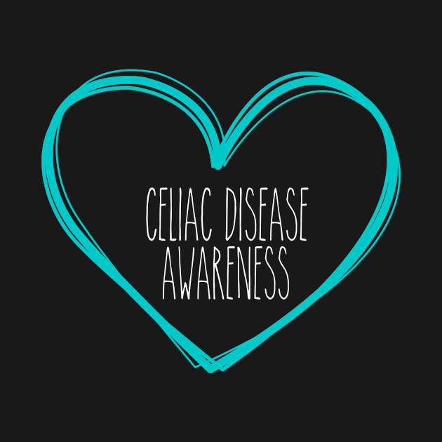 Celiac Disease Awareness Heart Support by MerchAndrey