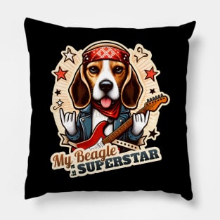 Beagle Rockstar Pillow