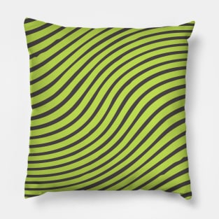 Modern Lime Green Grey Lined Pillow