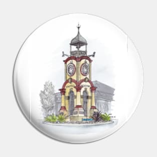 Hokitika Clocktower Watercolour Pin