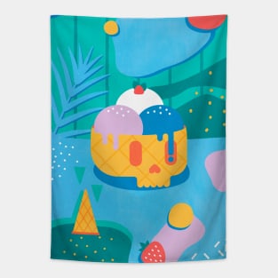 Ice Cream Skull Cone Tapestry