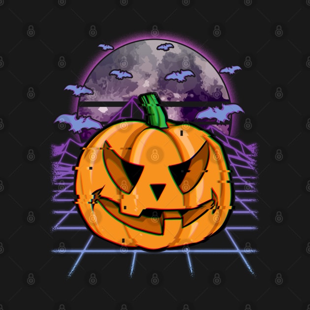 Vaporwave Halloween Jack o Lantern by creative
