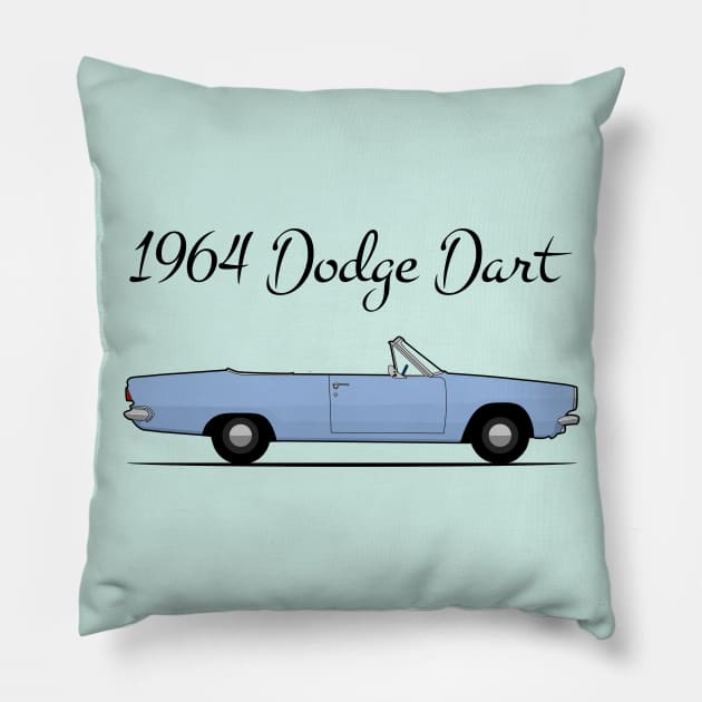 1964 Dodge Dart light blue Pillow by Ginger Bobby