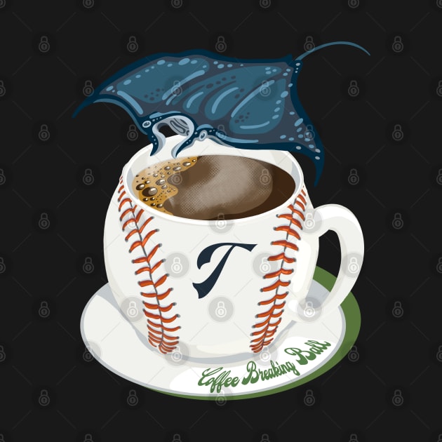 Coffee Breaking Ball Manta Ray withT! by BullShirtCo