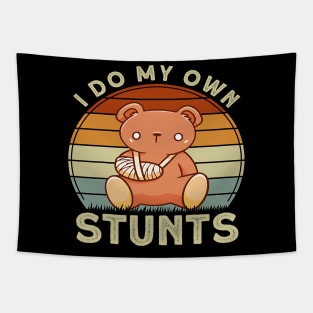 I Do My Own Stunts Teddy Bear Get Well Recovery Broken Arm Tapestry