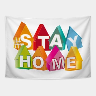  Stay home typography Tapestry