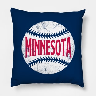 Minnesota Retro Baseball - Navy Pillow