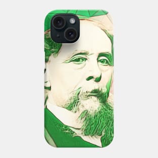 Charles Dickens Green Portrait | charlles dickens artwork 7 Phone Case