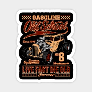 Old School Rockabilly Hot Rod Magnet