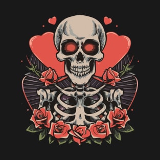 valentines day skeleton lover T-Shirt