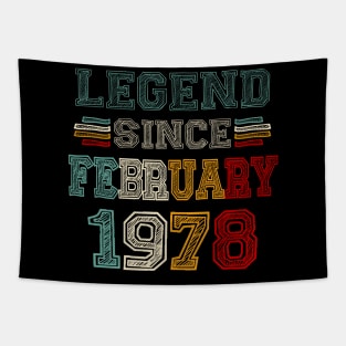 45 Years Old Legend Since February 1978 45th Birthday Tapestry