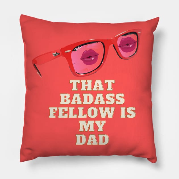 Fathers Day | Badass Father | Her Dad Pillow by artist369