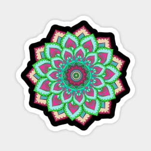 Beautiful mandala in pink and green Magnet