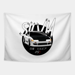 JDM Silvia S13 White Black Sun Edition Tapestry