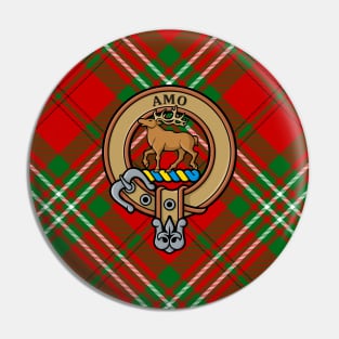 Clan Scott Crest over Red Tartan Pin