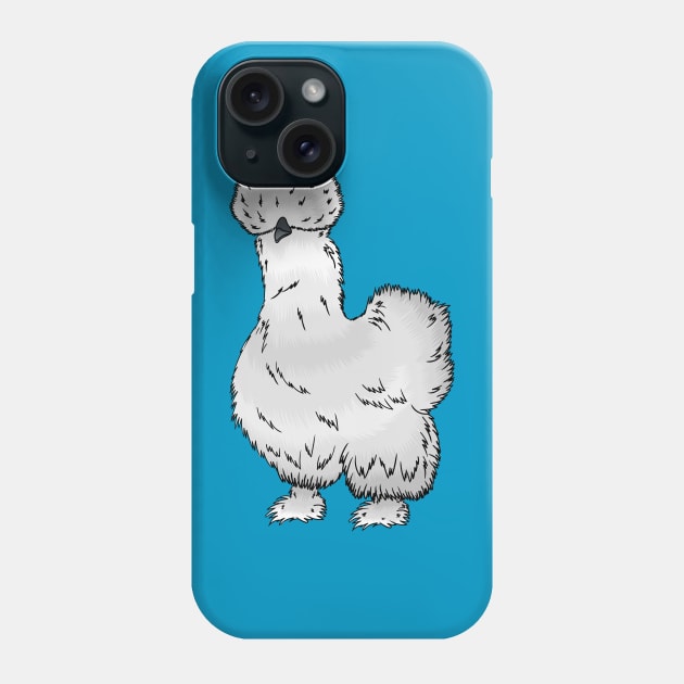 Silkie chicken cartoon illustration Phone Case by Cartoons of fun