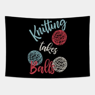 Knitting Takes Balls Tapestry