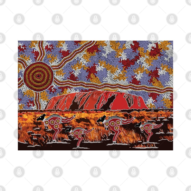 Aboriginal Art - Uluru Ayers Rock by hogartharts