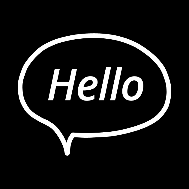 "Hello" in chat bubble Minimal Design by Minimal DM