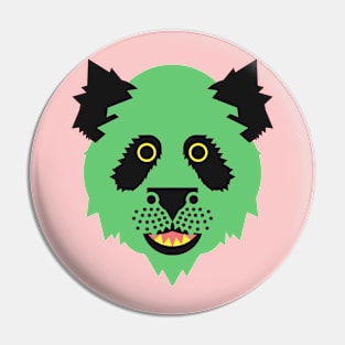 Panda Face Green Pin