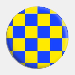 Checkerboard Square Seamless Pattern - Yellow & Blue Pin