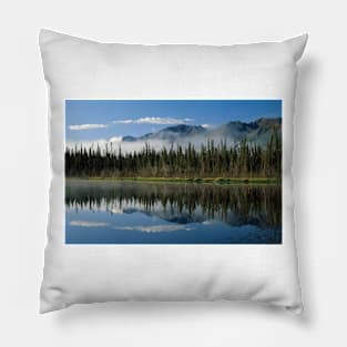 Boreal Forest Along Lake Edge Nutzotin Mountains Pillow