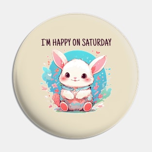 Happy saturday rabbit Pin