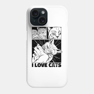 Cat bite comic Phone Case