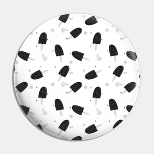 Black and white ice cream seamless pattern Pin