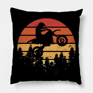 Vintage Retro Dirt Bike Pillow