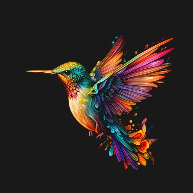 Neon Hummingbird #5 by Everythingiscute