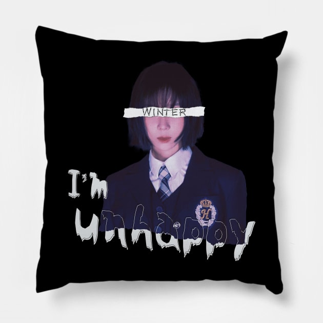 aespa Winter I'm Unhappy Pillow by wennstore