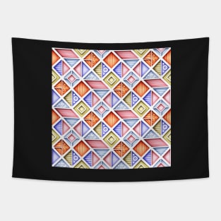 3d Colorful Geometric Pattern, Crazy Design Tapestry