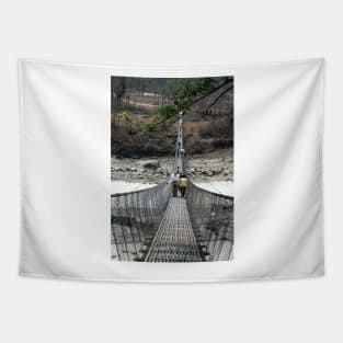 Pokhara Suspension Bridge Perspective Tapestry