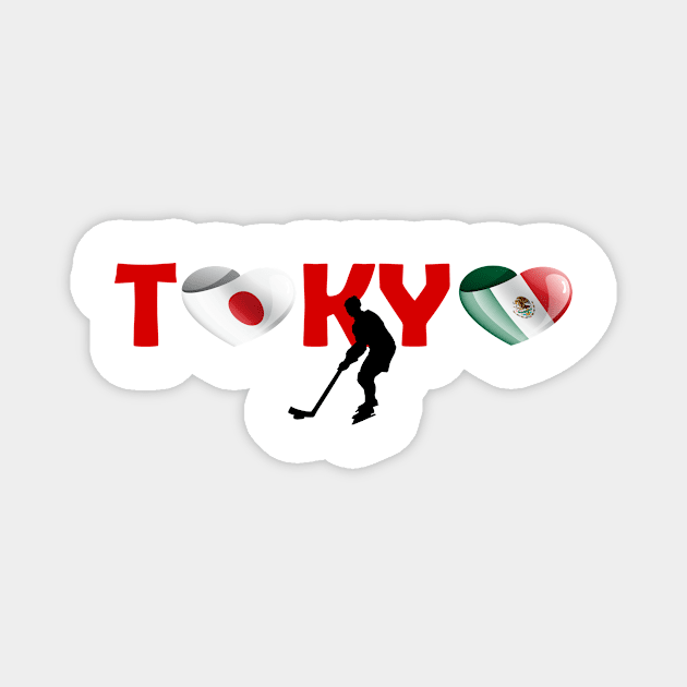 Sports, Hockey, Mexico in Tokyo! Magnet by ArtDesignDE