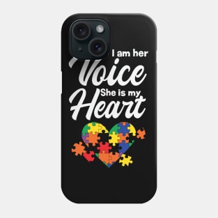 i am her voice she is my heart Phone Case