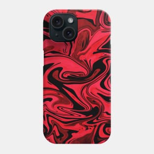 Red and black fluid art, punk rock abstract pattern Phone Case