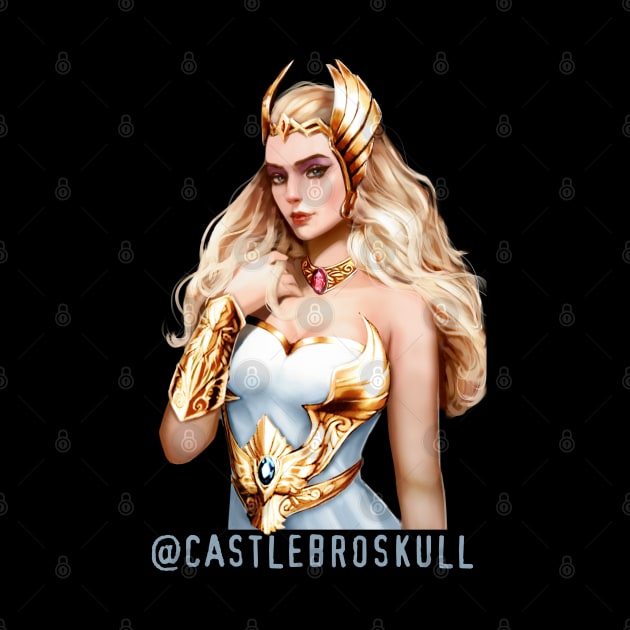 She-Ra with Broskull Necklace Character Art with Tag V.2 by CastleBroskull