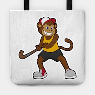 Monkey at Hockey with Hockey stick Tote