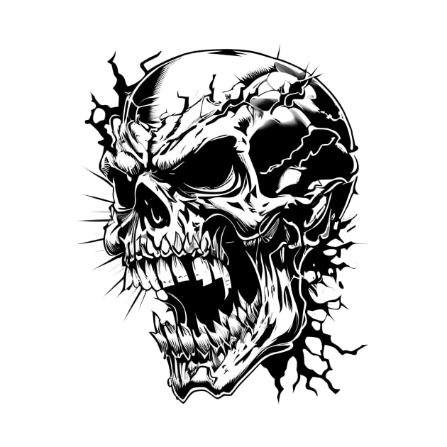 A SKULL SCREAMING by JequiPrint