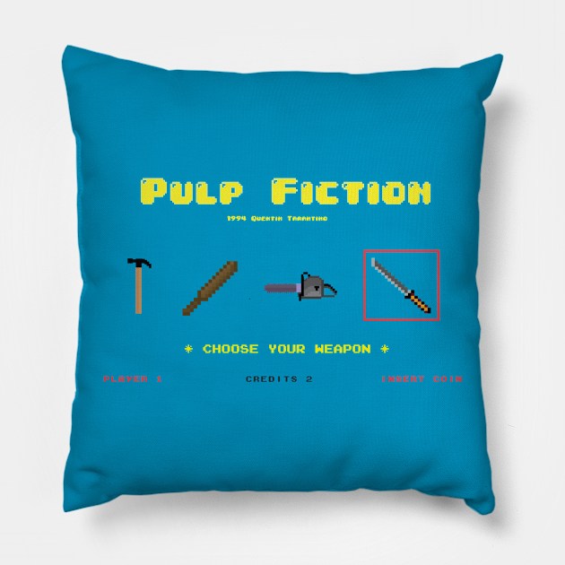 8bit Pulp Fiction Pillow by JMadGraphics