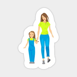 Mom holding kids hand Magnet